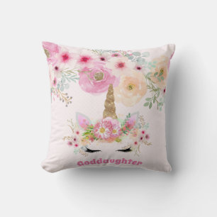 Coussin GODDAUGHTER Rose Gold Parties scintillant Fleurs U