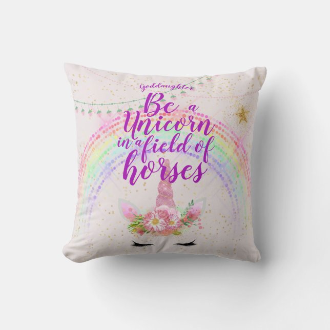 Coussin Godgirl Cadeau Motivation Encouragement NOMMÉ (Recto)