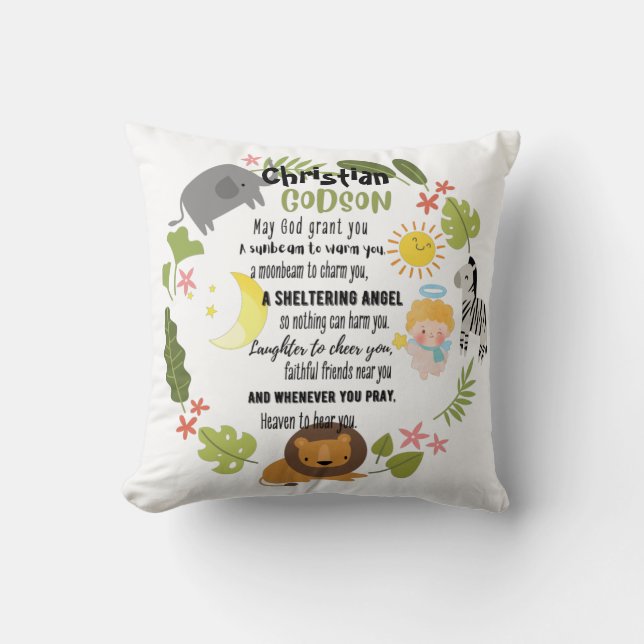 Coussin Godgirl Cadeau Motivation Encouragement NOMMÉ (Recto)