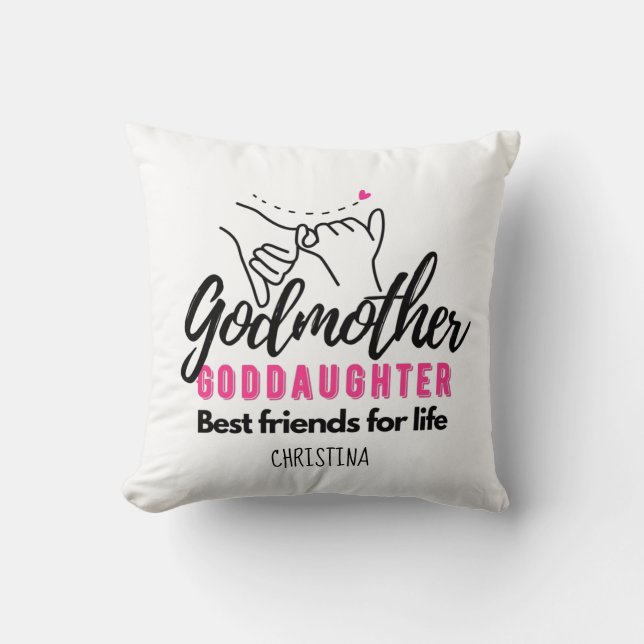 Coussin Godgirl Cadeau Motivation Encouragement NOMMÉ (Recto)