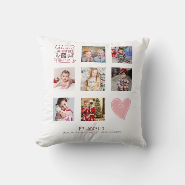 Coussin Godgirl Cadeau Motivation Encouragement NOMMÉ (Recto)