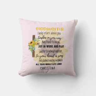 Coussin Godgirl Cadeau Motivation Encouragement NOMMÉ