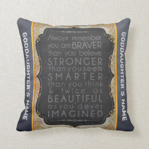 Coussin Godgirl Cadeau Motivationnel Mots Personnalisés