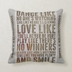 Coussin Godgirl Cadeau Motivationnel Mots Personnalisés