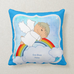 Coussin Godson Cadeau mignon Angel Arc-en-ciel personnalis