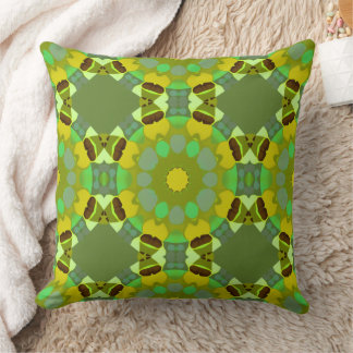 Coussin Gold and Green Throw Pillow