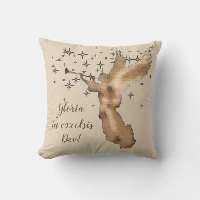Coussin Gold Angel Stars Christmas Carol Citation (Recto)