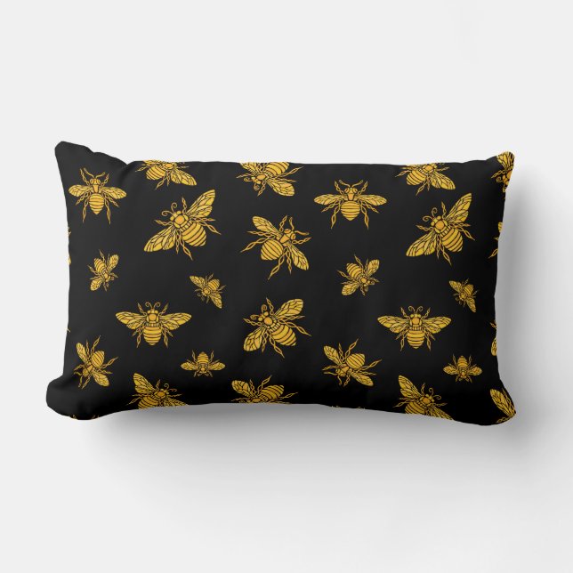 Coussin Gold Bees Lumbar (Recto)