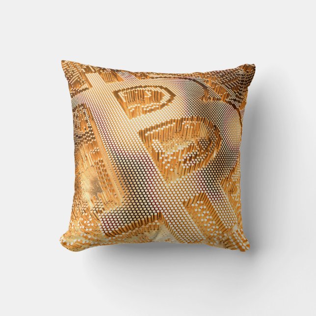 Coussin Gold Bitcoin Digital CryptoCurrency BTC Logo (Recto)