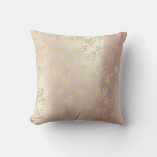 Coussin Gold Foxier Rose Gold Rose Coeurs métalliques