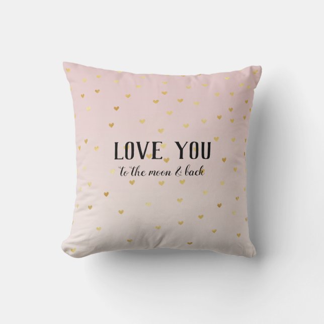 Coussin Gold Glam Hearts Love (Recto)