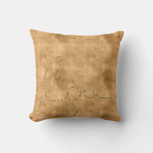 Coussin Gold Glam Parties scintillant Love