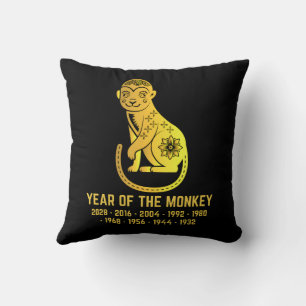 Coussin Gold Gradient Année Du Singe Zodiac Noir