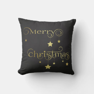 Coussin Gold Joyeux Noël étoiles