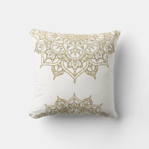 Coussin Gold Mandala White Chic Glamor Moderne Glam