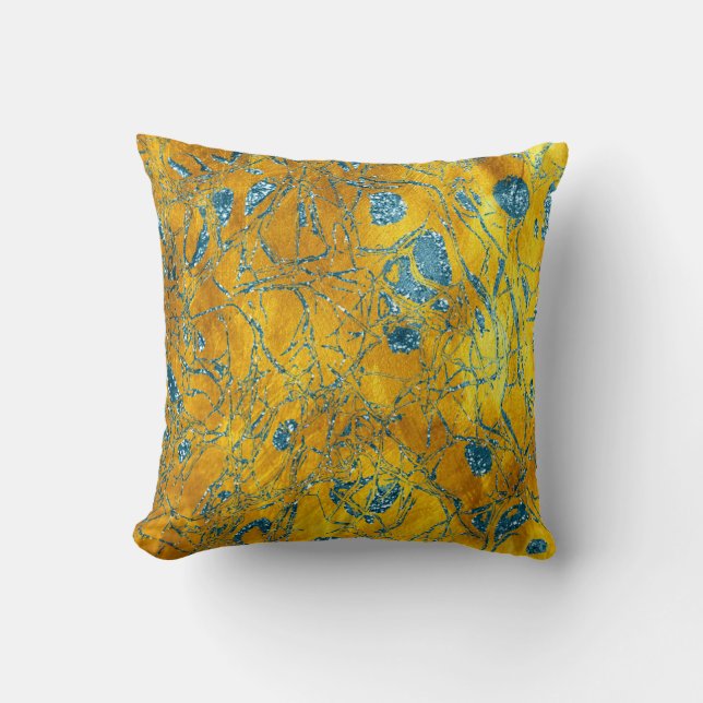 Coussin Gold Nature Parties scintillant Bleu étincelant Oc (Recto)