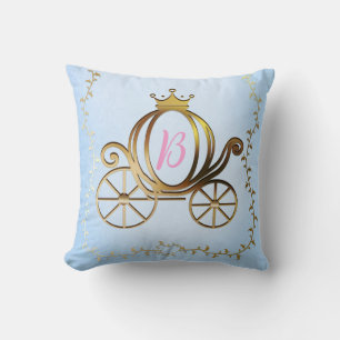 Coussin Gold Princess Carriage Blue Storybook