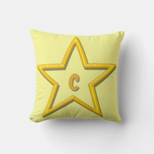 Coussin - Gold Star avec initial
