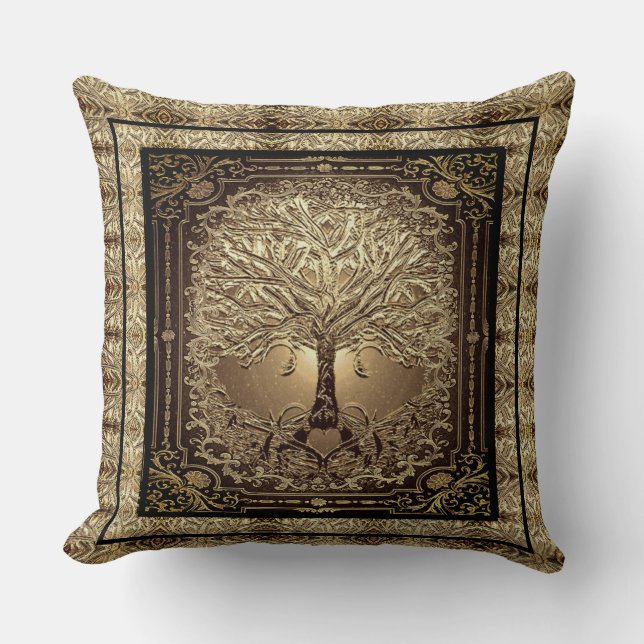 Coussin Gold Tree of Life Ancient Rustic  (Recto)