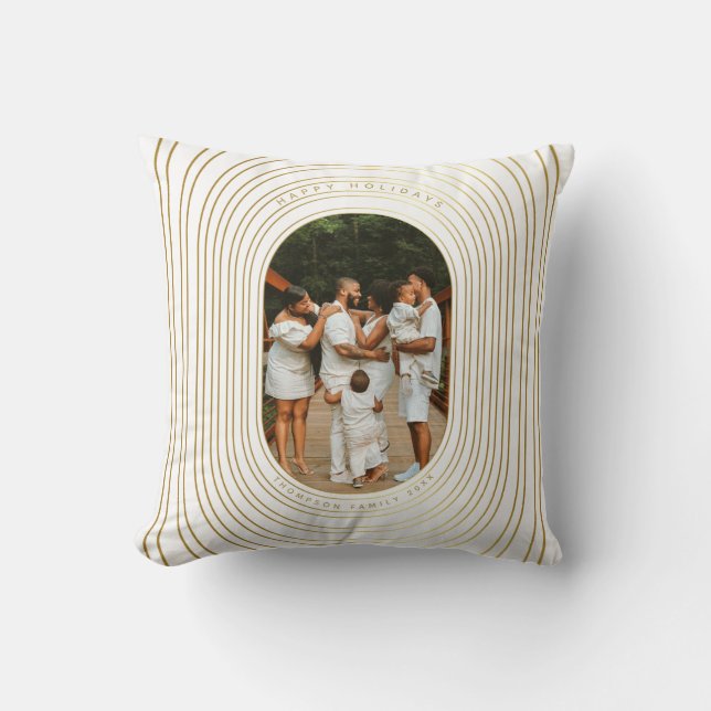 Coussin Gold White Photo Famille (Recto)