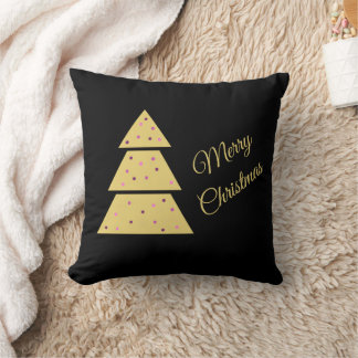 Coussin Golden Christmas Tree Throw Pillow