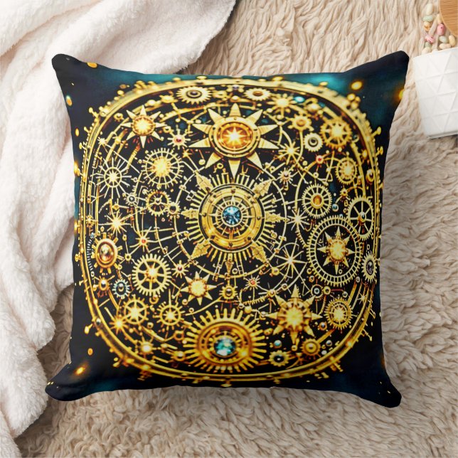 Coussin Golden Clockwork Celestial Art (Couverture)