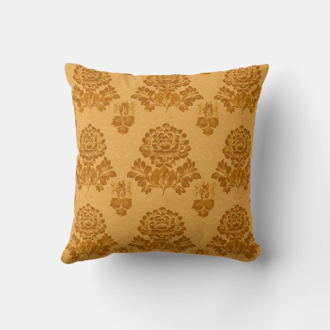 Coussin Golden Damask Floral Pattern (Verso)