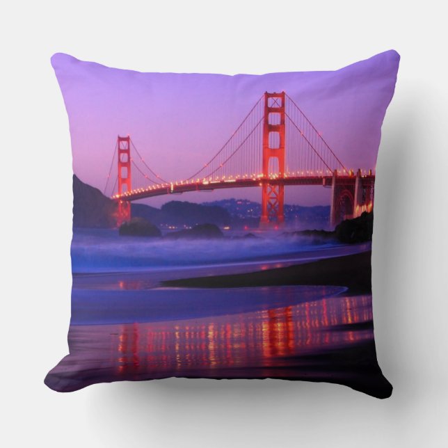 Coussin Golden gate bridge sur la plage de Baker au (Recto)