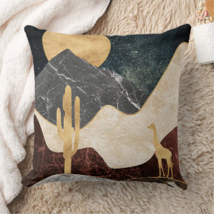 Coussin Golden Giraffe Désert Paysage & Marble Mountain