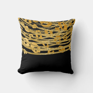Coussin Golden Gold Black Leopard Cheetah Print Glam