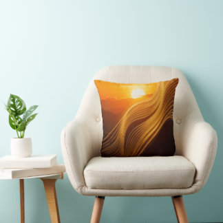 Coussin Golden Horizon — Abstract Luxury Throw Pillow