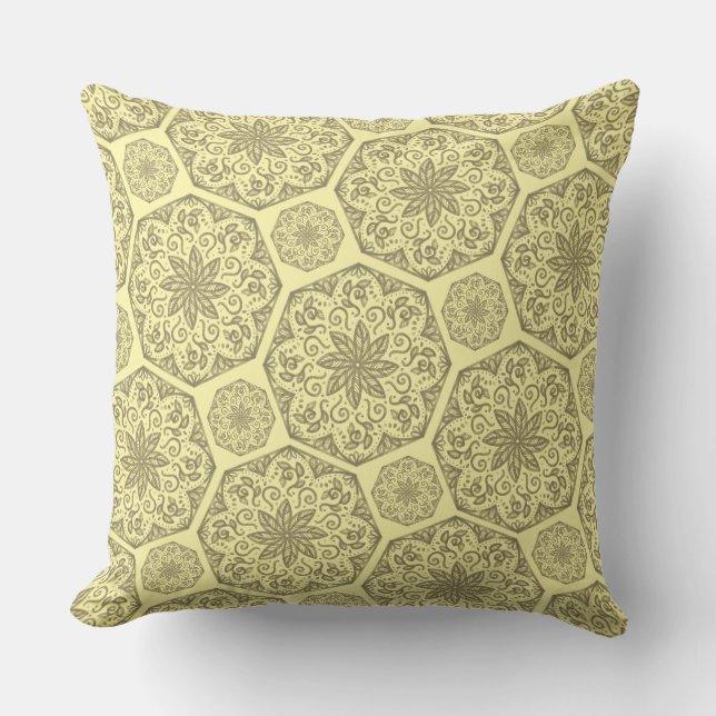 Coussin Golden Mandala Mosaic Motif Jeu d'oreiller (Recto)