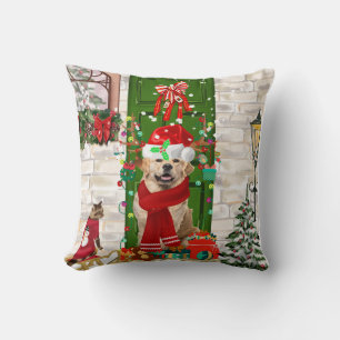 Coussin Golden Retriever Chien Noël