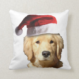 Coussin Golden Retriever de Noël