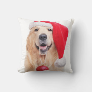 Coussin Golden Retriever Père Noël