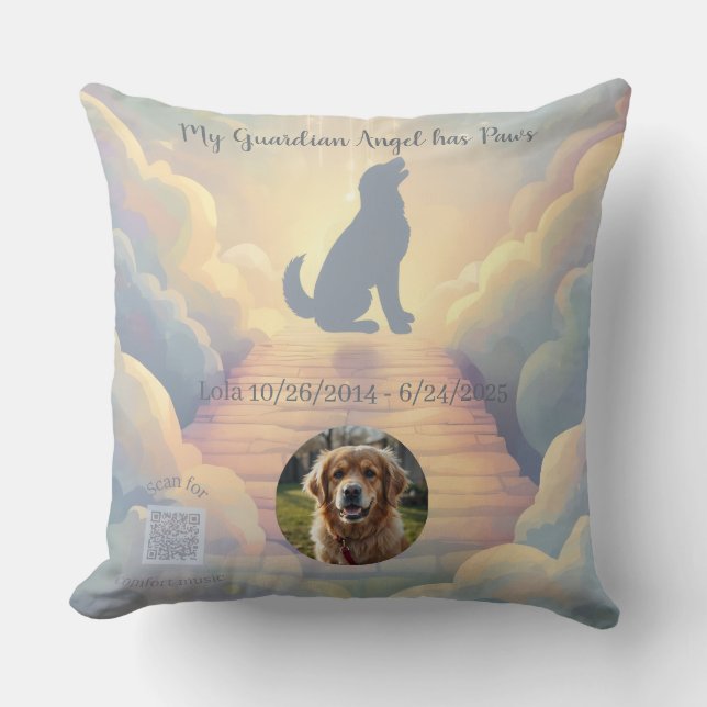Coussin Golden Retriever Rainbow Bridge Memorial Pillow (Recto)