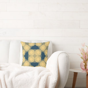 Coussin Golden Spiro Bloom Retro Geometrique Floral Patte