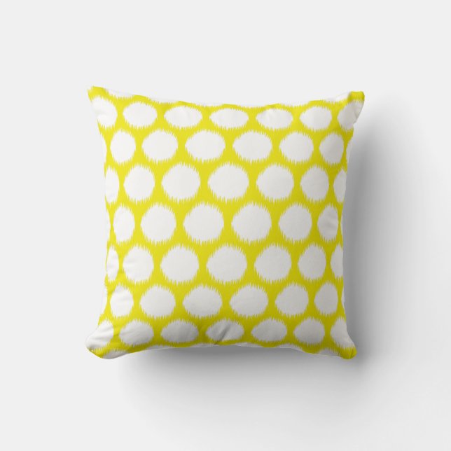 Coussin Golden Yellow Asian Moods Ikat Dots (Recto)