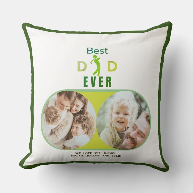 Coussin Golf Best Papa Ever Enfants Fête des pères photo d (Recto)