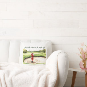 Coussin Golf Christmas Père Noël Que le terrain soit avec