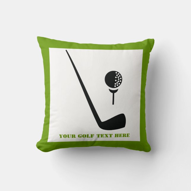 Coussin Golf club and ball black, green custom (Recto)