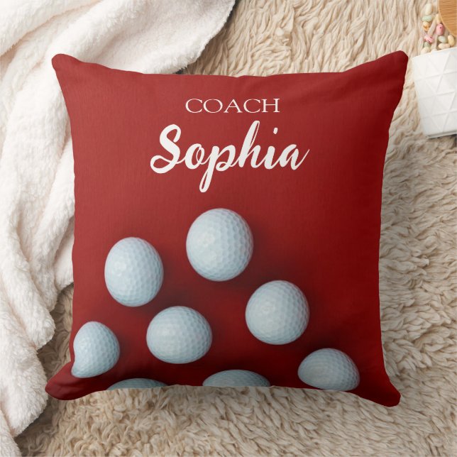 Coussin Golf Clubs Art Golf Coach Nom Pour Les Joueurs De  (Couverture)