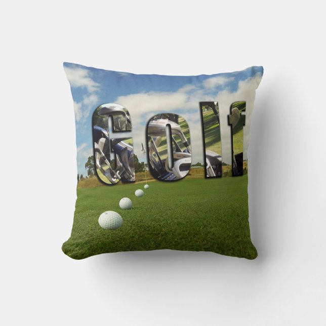 Coussin Golf Et Logo, (Recto)