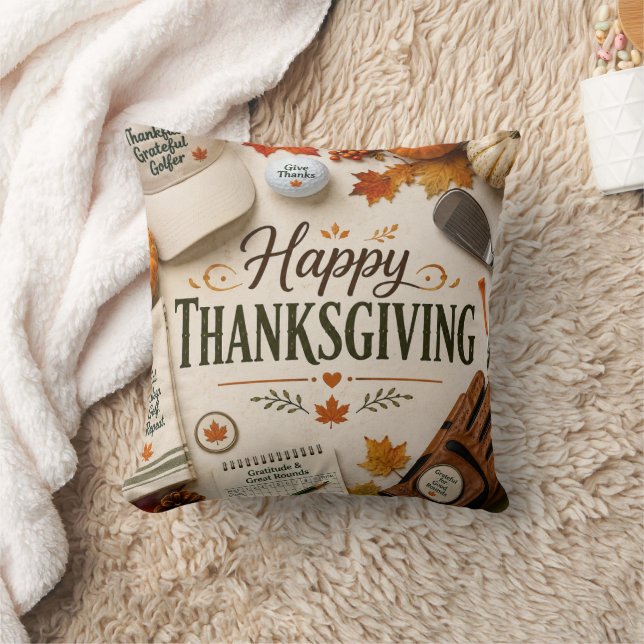 Coussin Golf Joyeux Thanksgiving à thème (Couverture)
