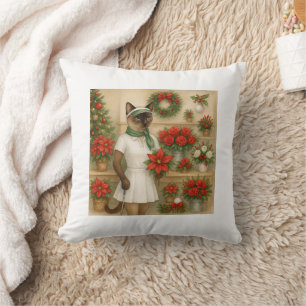 Coussin Golfer Cat Femme thème de Noël pour amoureux des a