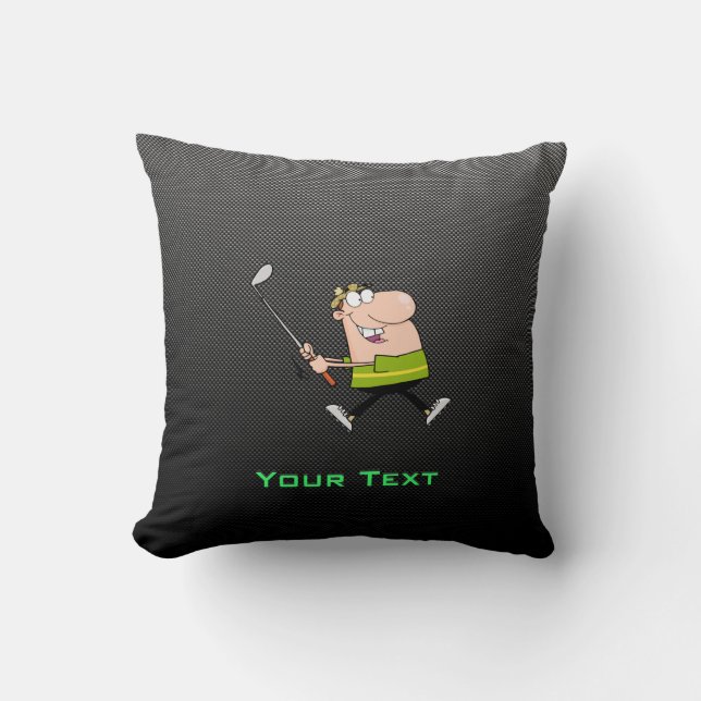 Coussin Golfeur de bande dessinée ; Lisse (Recto)
