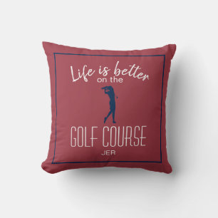 Coussin Golfeuse Citation de parcours de golf Monogrammé R