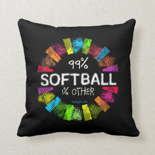 Coussin Golly filles : 99 pour cent de base-ball 1 pour