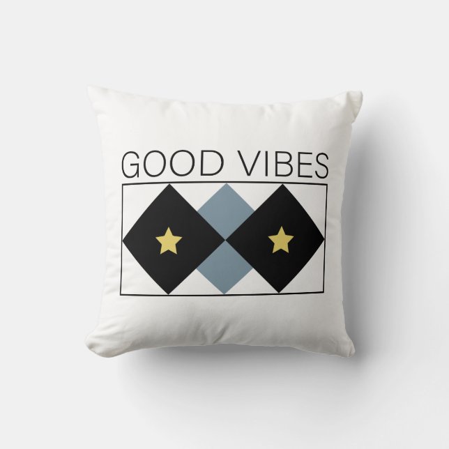 Coussin Good Vibes design simple et impactable (Recto)