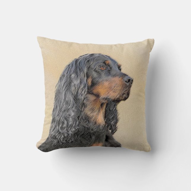 Coussin Gordon Setter Peinture - Joli art original chien (Recto)